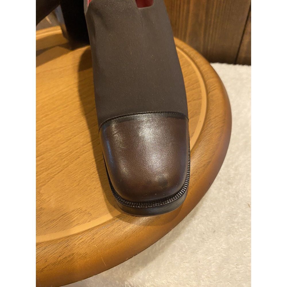 Donald J. Pliner Brown Leather & Spandex, Square‎ Heel Shoes, Size 7N - Picture 7 of 12